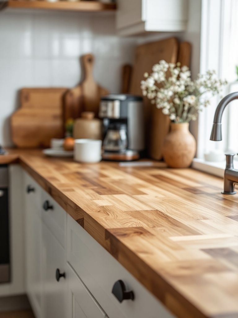 Masif ahşap tezgâh detay görseli